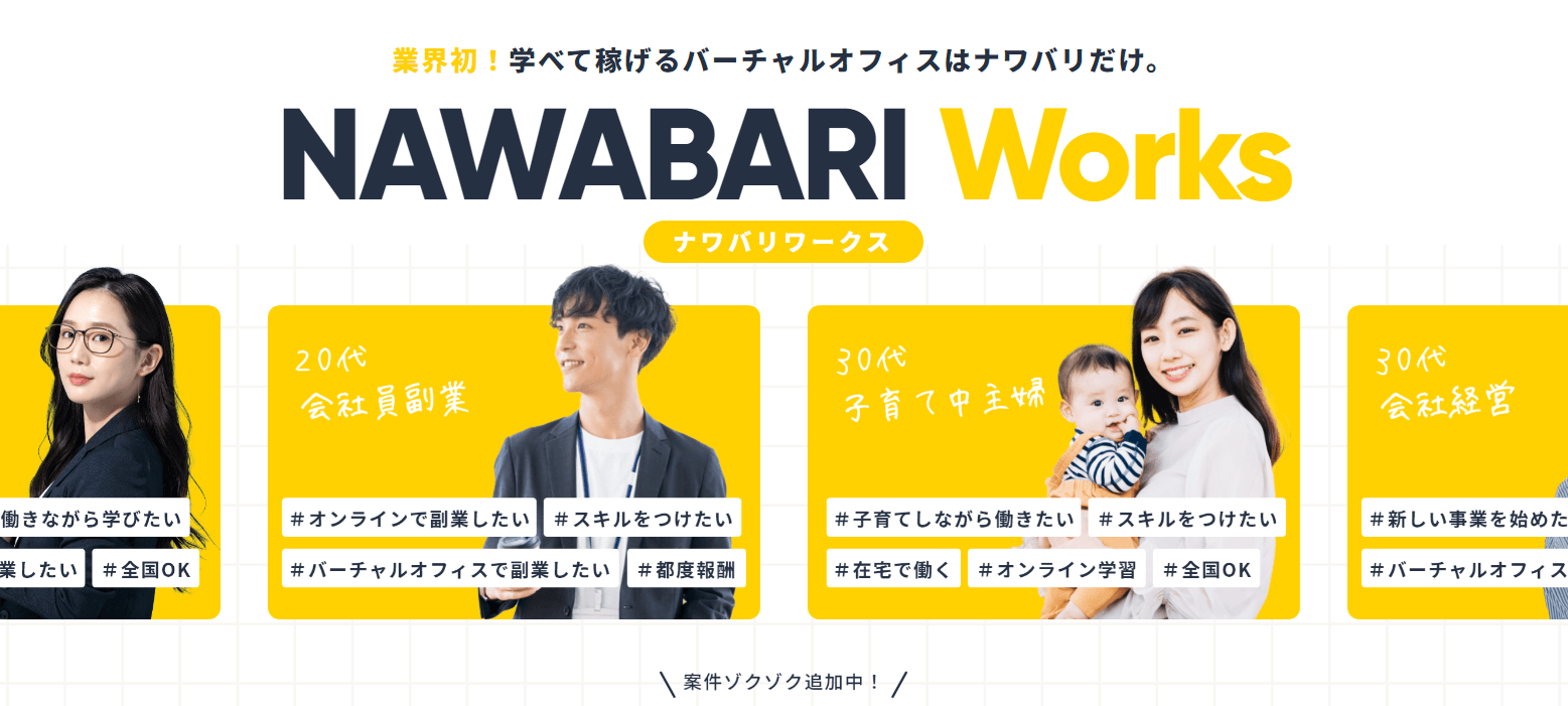 稼げる情報サイト「NAWABARI Works」をリリースしました。